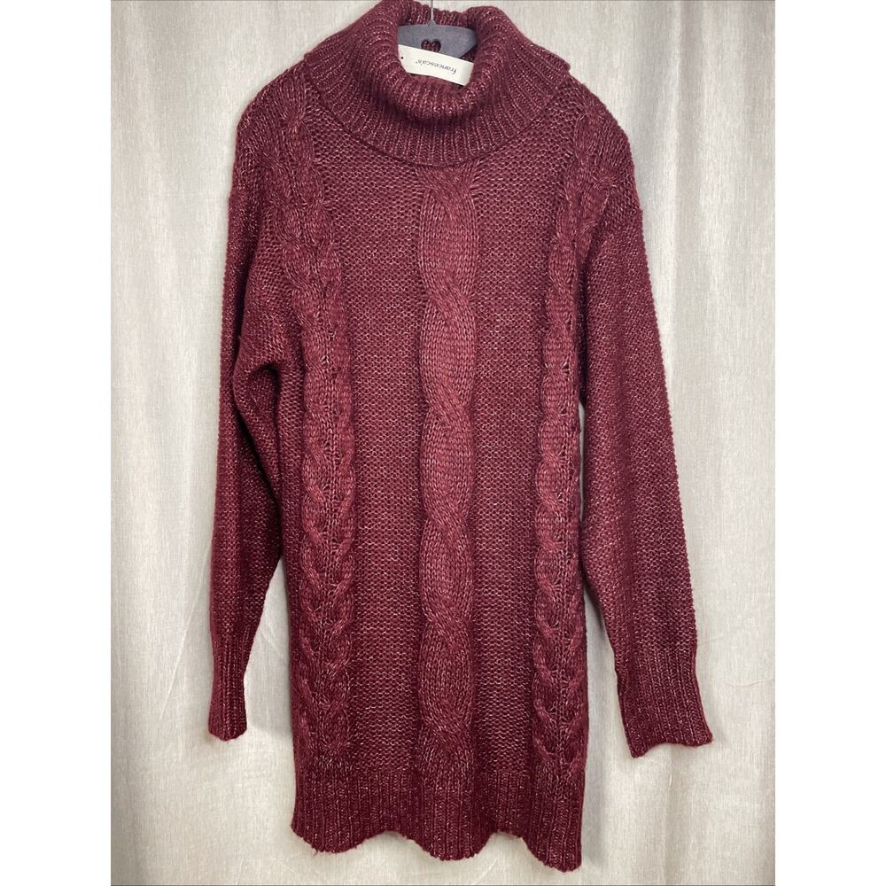 Francesca’s NWT Harper Heritage Cadie Cable Knit Turtleneck Sweater Dress -Small